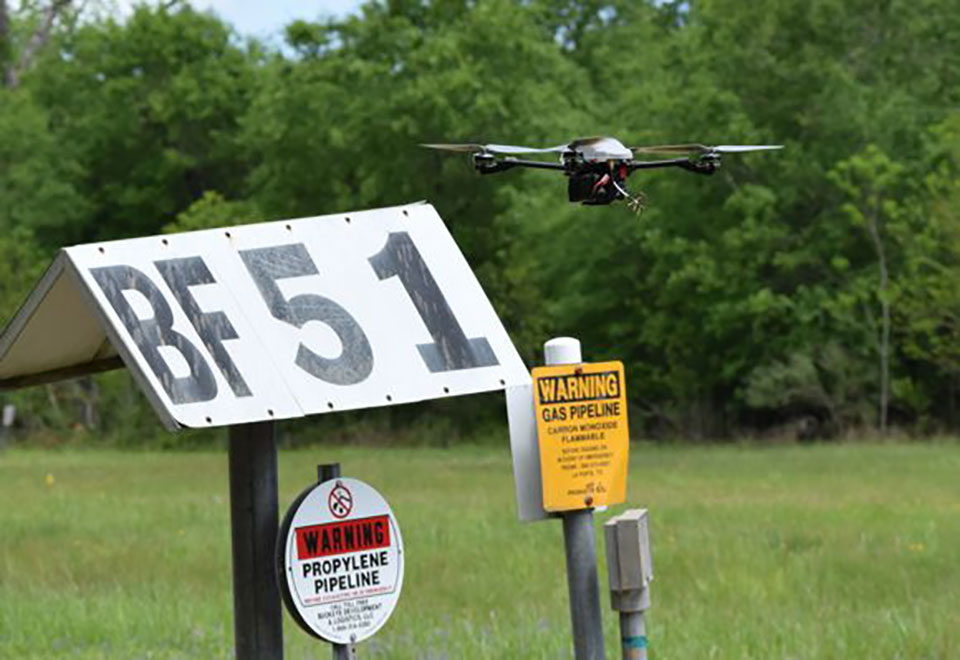 IMAGE 2017: RMLD UAV DRONE developed by Heath Consultants Inc., Princeton University & Physical Sciences Inc. - an autonomous, natural gas leak detecting, locating, quantifying and reporting system.